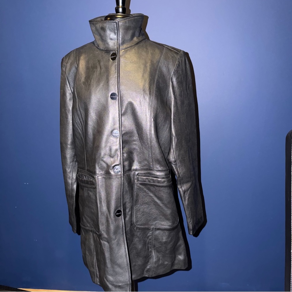 Kenneth Cole New York 💯 Leather Coat 1X